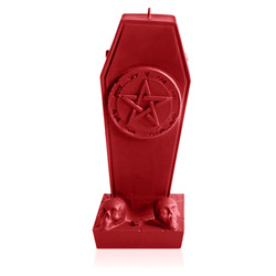 świeca CANDELLANA Coffin With Pentagram Red