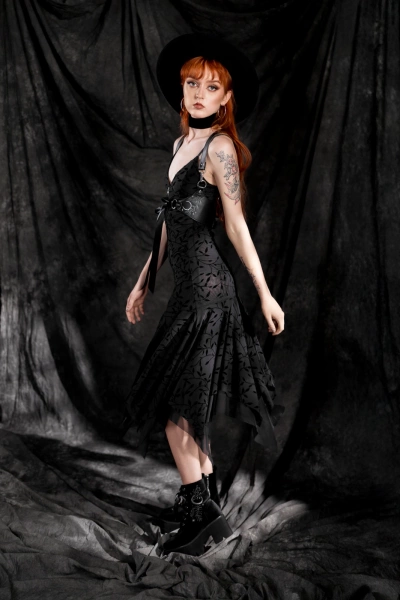 midi dress RESTYLE Fallen Leaves