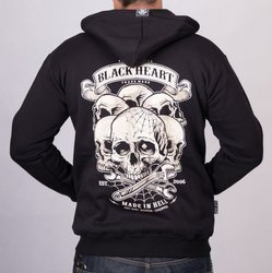hoodie BLACK HEART Skull Hill