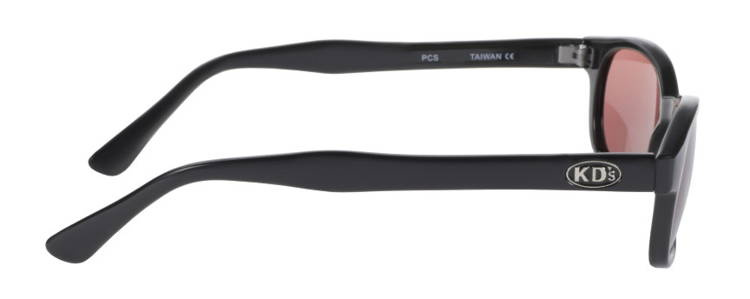 motorcycle sunglasses X-KD's MATTE BLACK/ROSE LENS