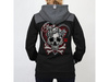 hoodie BLACK HEART Ribon Skull Lady