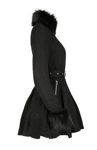płaszcz RESTYLE Pleated Coat with Zipper Fastening