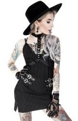 sukienka RESTYLE Collared Pinstriped Mini