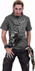 short sleeve T-Shirt SPIRAL Bat Skull charcoal