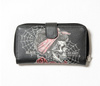 wallet BLACK HEART Pin Up Skull