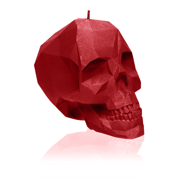 świeca CANDELLANA Skull Low-Poly Red Small